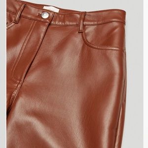 Aritzia / Wilfred Cognac Melina Leather Pant